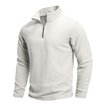 Herren Fleece Pullover Stehkragen Reißverschluss Modern - BerlinGlamour