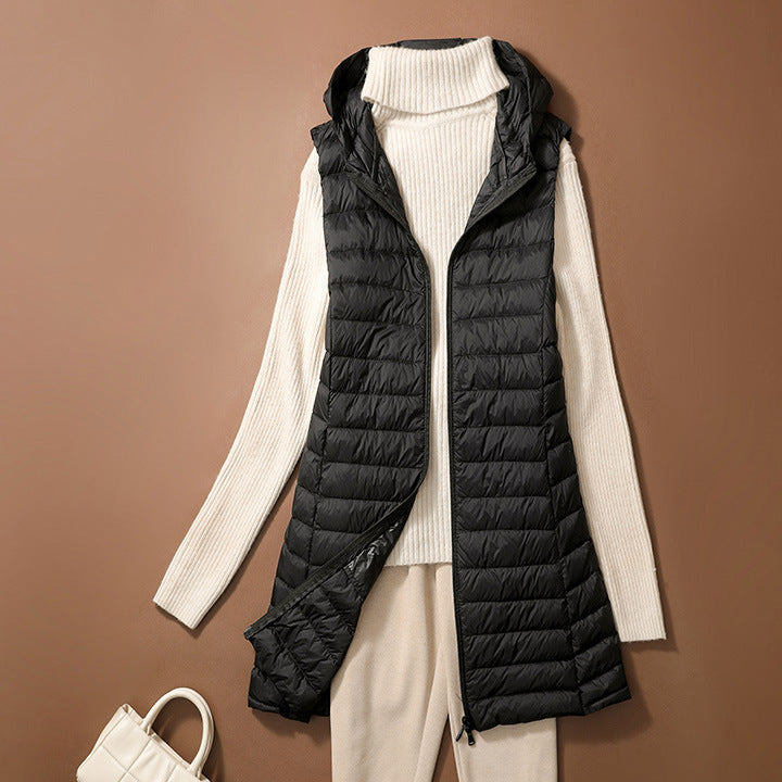 Damen Steppweste Kapuze Modern Komfort Design