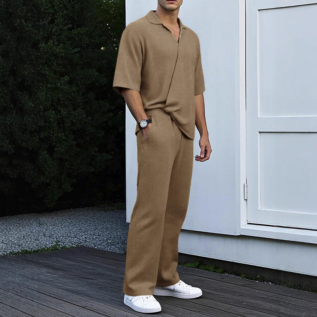 Herren Freizeit-Set V-Ausschnitt Elastisch Bequem