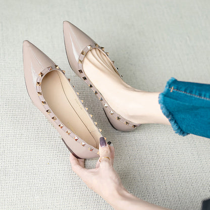 Damen Ballerinas Schuhe Elegante Nieten Modisch - BerlinGlamour
