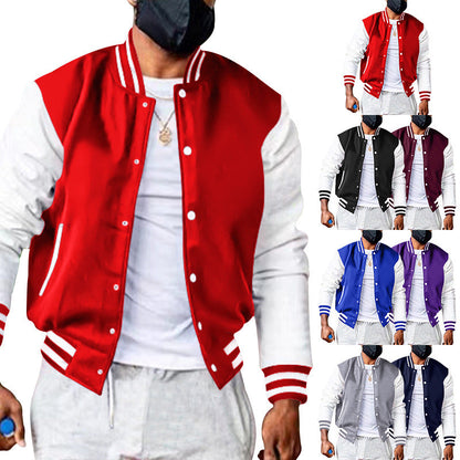 Herren Varsity-Jacke Farbblock mit Taschen Sportlich - BerlinGlamour