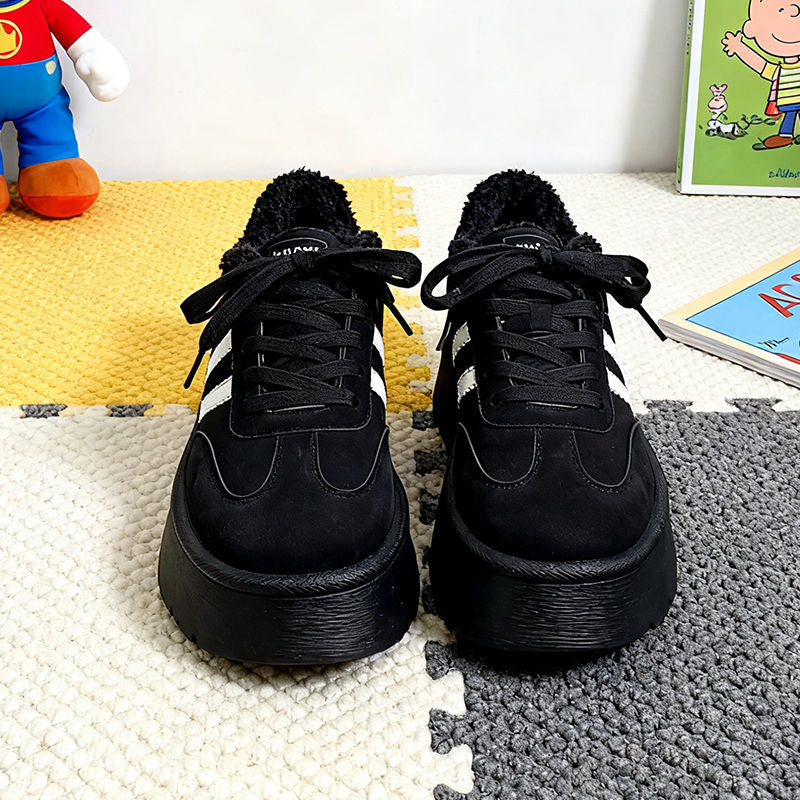 Damen Sneaker Sportlich Flauschig Bequem
