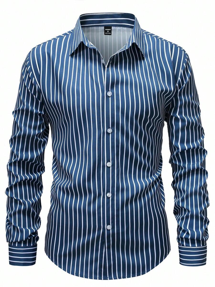 Herren Hemd Modern Streifen Slim Fit
