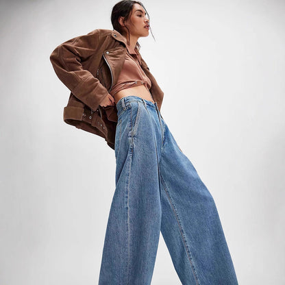 Damen Jeans Weite Bein mit hohen Taschen