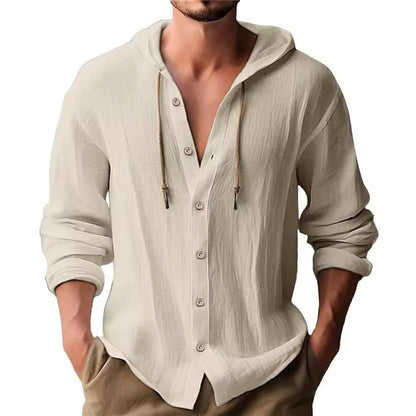 Herren Kapuzenshirt Modern mit Knöpfen Urban Style