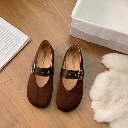 Damen Ballerinas Komfortabel Weich Mit Riemen Schuhe