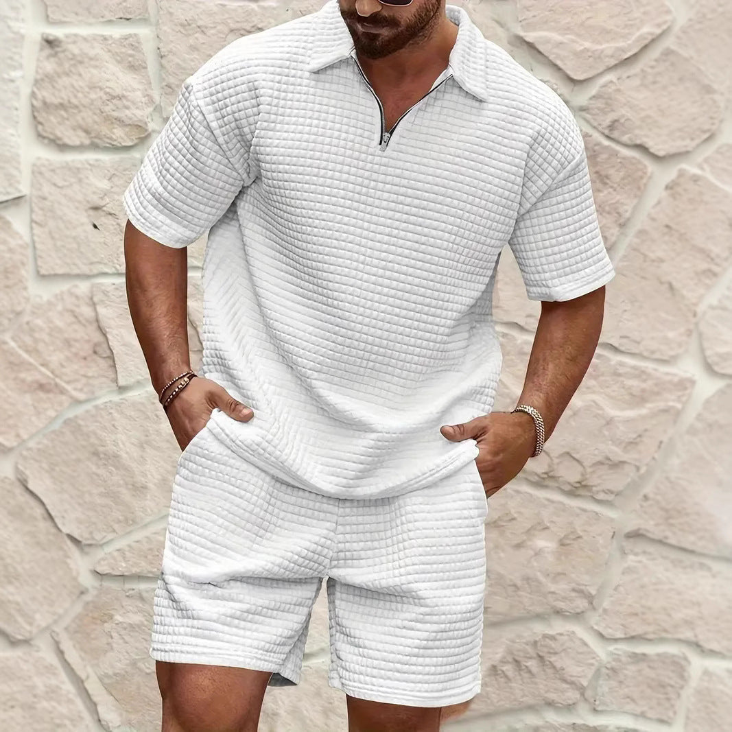 Herren Polo Kurzarm mit Reißverschluss Modern Style