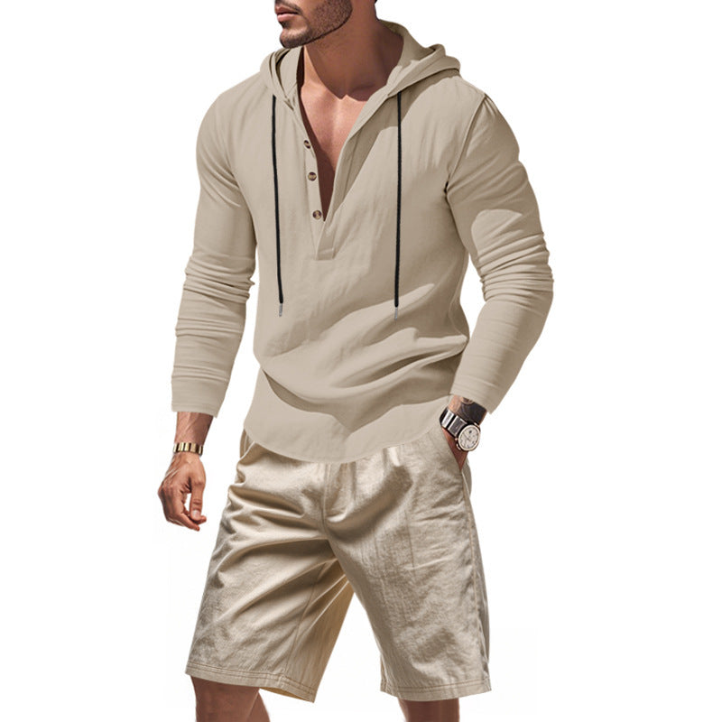 Herren Kapuzenshirt Lässig Modern mit Shorts Bequem