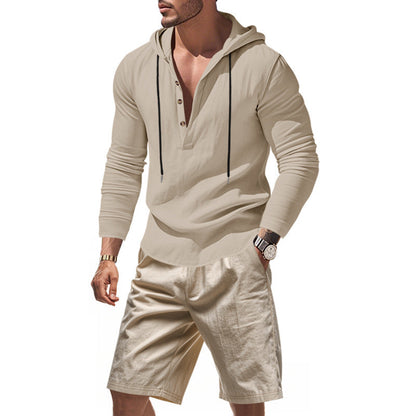 Herren Kapuzenshirt Lässig Modern mit Shorts Bequem