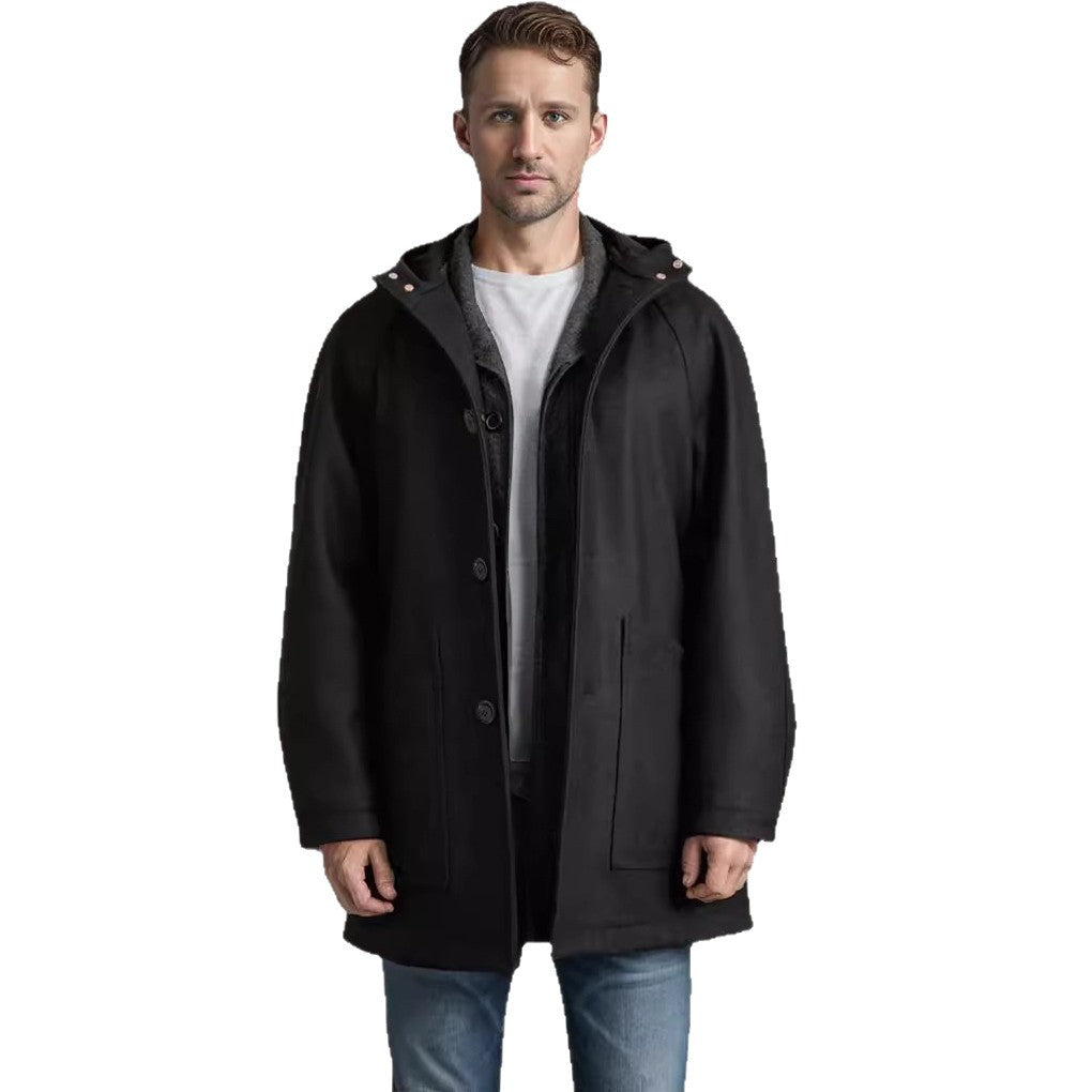 Herren Steppjacke Kuschelig Mit Kapuze Elegante Winterjacke