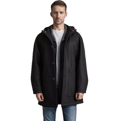Herren Steppjacke Kuschelig Mit Kapuze Elegante Winterjacke
