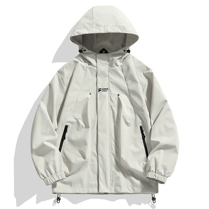 Herren Sportjacke Wasserfest Verstellbare Kapuze Funktionsshirt