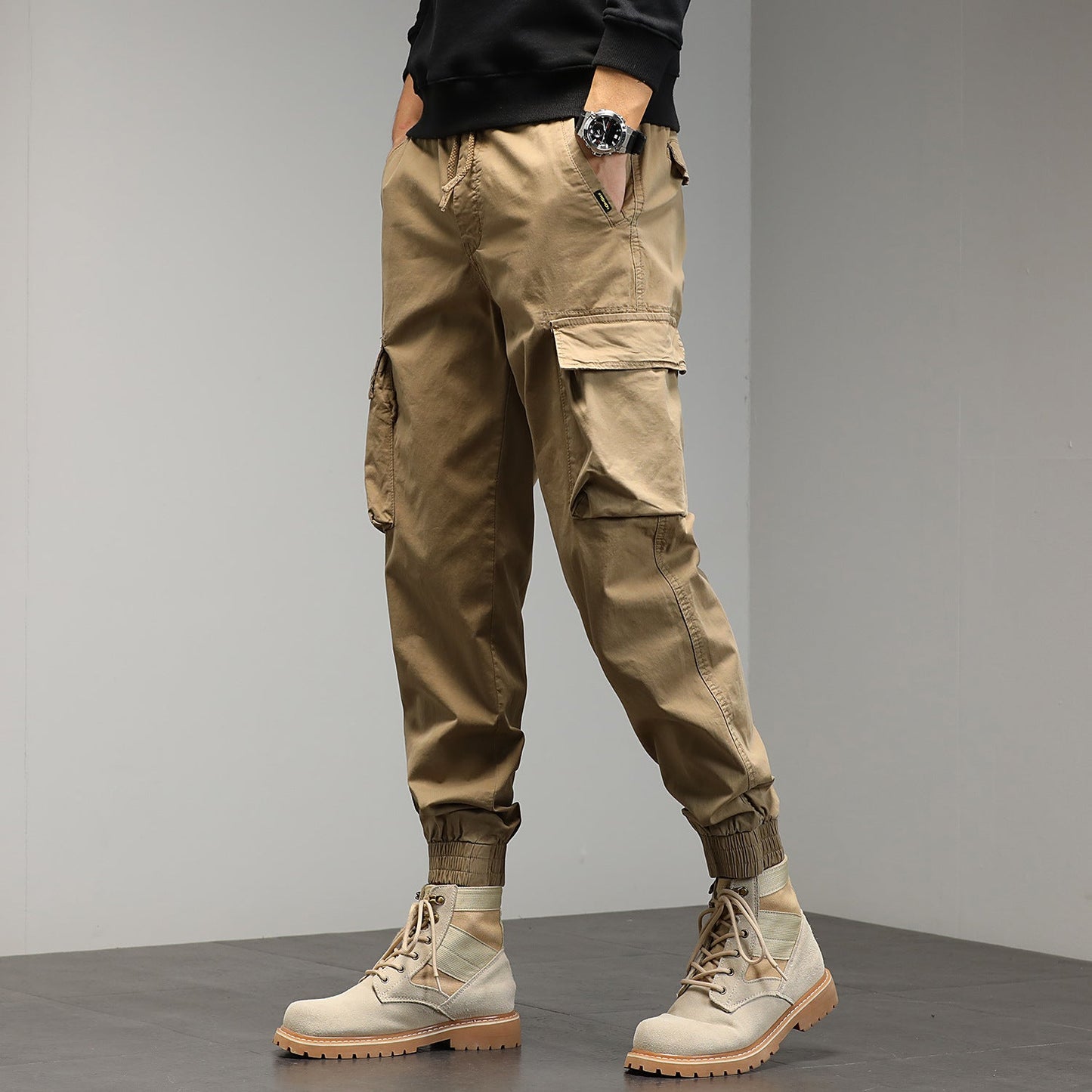 Herren Cargohose Elastisch Bequem Mit Seitentaschen