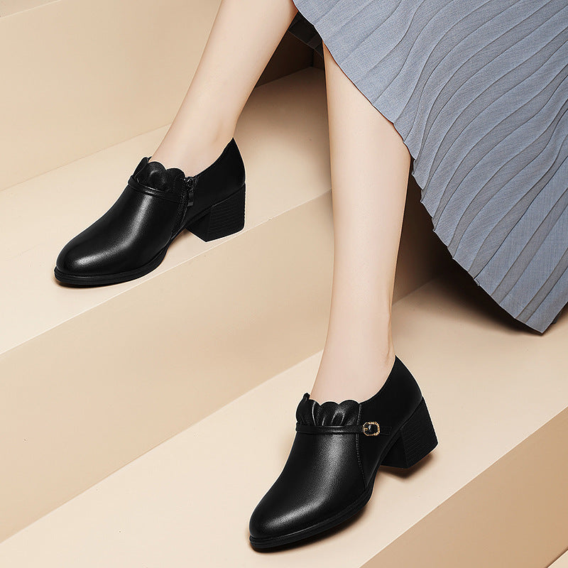 Damen Stiefeletten Elegante Absatz Schuhe Mit Zierschnalle