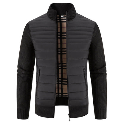 Herren Hybridjacke Gesteppt Strickärmel Modern