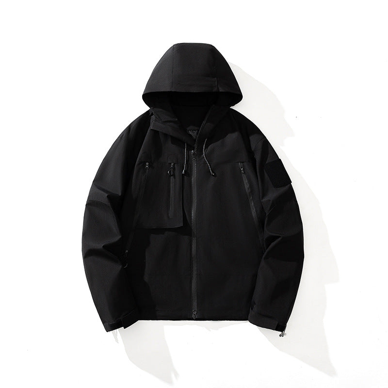 Herren Outdoorjacke Multifunktionsjacke mit Taschen Wasserdicht