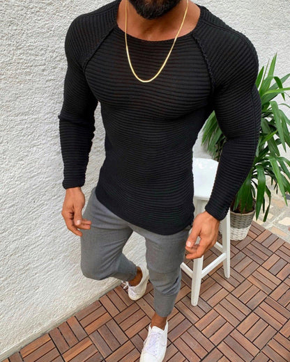 Herren Strickoberteil Slim Fit Atmungsaktiv Modern