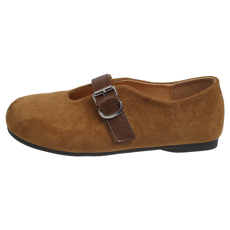 Damen Mokassins Elegant mit Schnalle Schwarz
