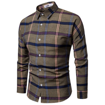 Herren Hemd Langarm Kariert Modern Bequem Schnitt - BerlinGlamour