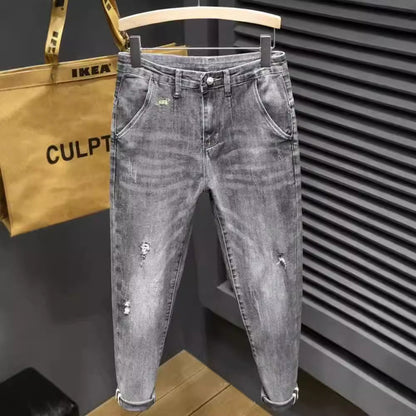 Herren Jeans Used Look Slim Fit Darkwash