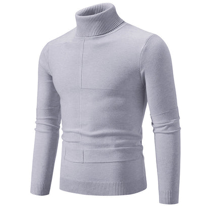 Herren Strickpullover Hochabschließend Modisch Schwarzer Oversized
