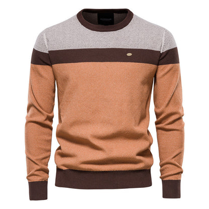 Herren Strickpullover Modern Farbblock Design Fein