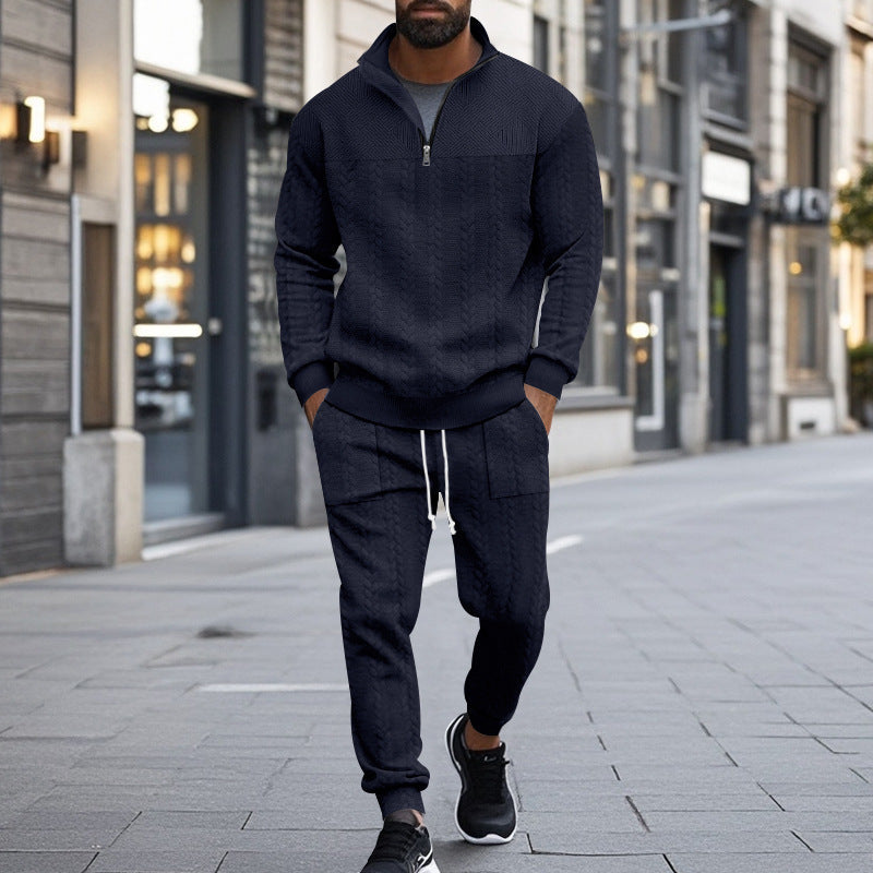 Herren Fleece-Set Sportlich mit Reißverschluss und Taschen