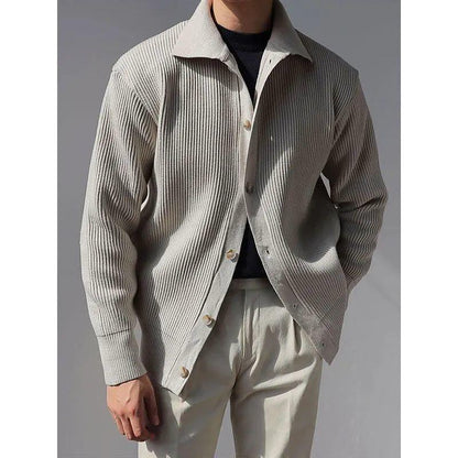 Herren Jacke Strukturiert Button Down Modern