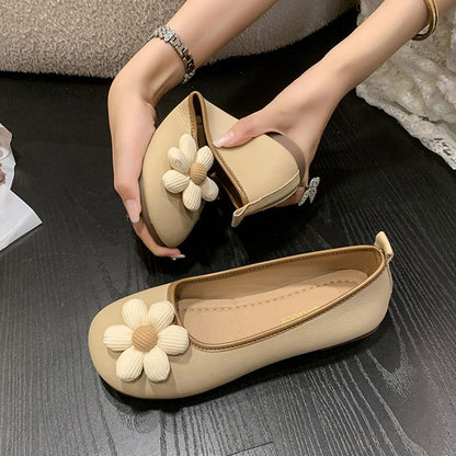 Damen Ballerinas Elastisch Floral Schnürlos