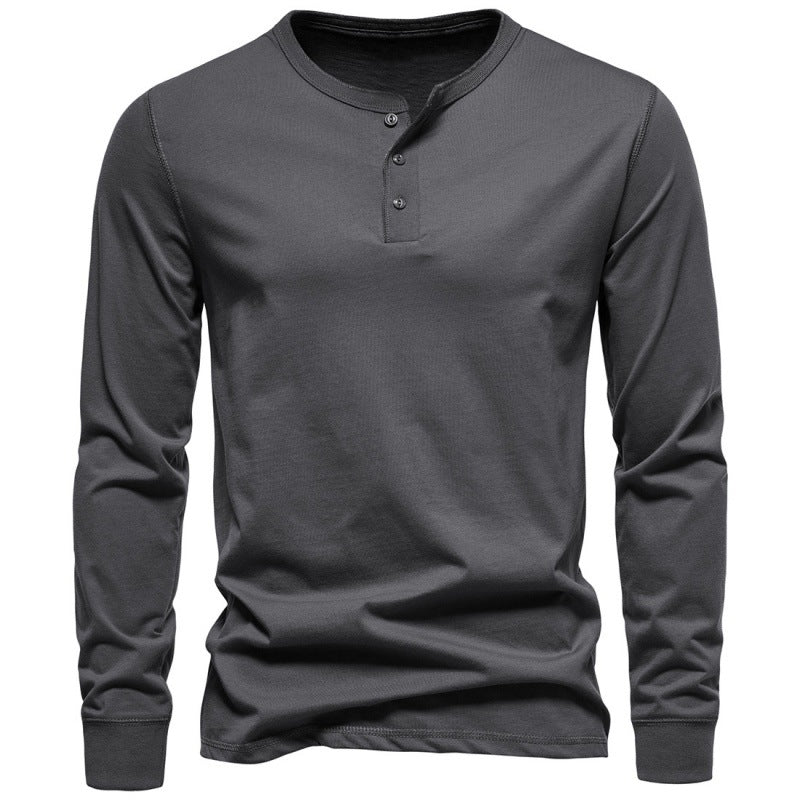 Herren Langarmshirt Modern Knopfverschluss Elegantes Design - BerlinGlamour