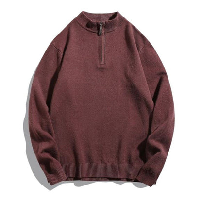 Herren Rollkragenpullover Reißverschluss Warm Gemütlich