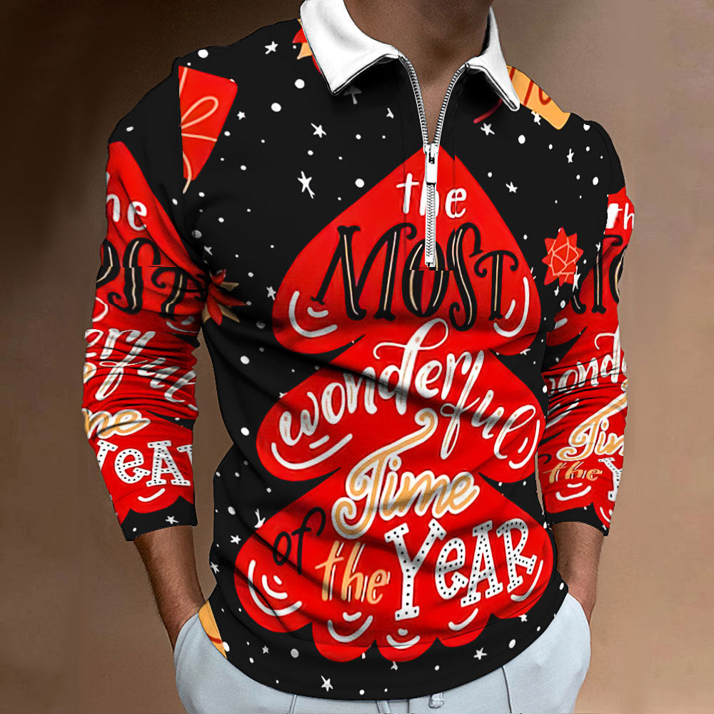 Weihnachtspoloshirt Langarm Herren Berlin Glamour Festlich - BerlinGlamour