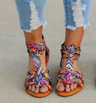 Damen Sandalen Geflochtene Schuhe Urban Style