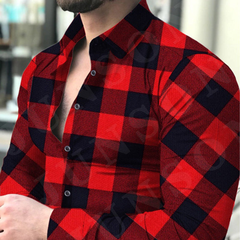 Herren Langarmhemd Karomuster Elegant Berlin Style