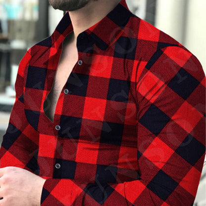 Herren Langarmhemd Karomuster Elegant Berlin Style