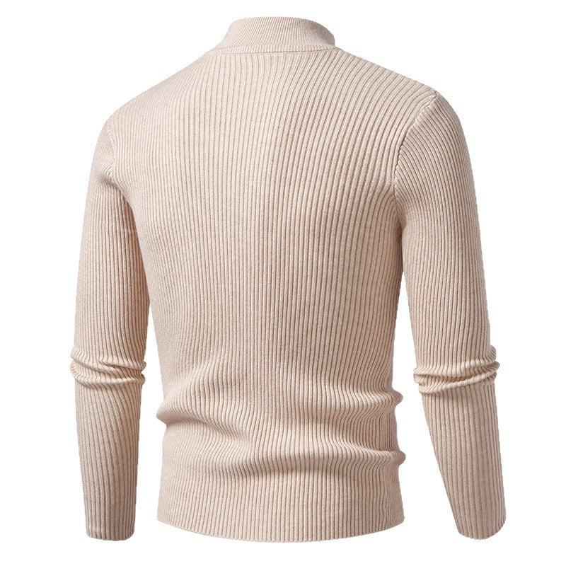 Herren Rollkragenpullover Fein Rippenstrick Elegent