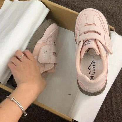 Damen Sportschuhe Schnür Sneaker Bequem Klettverschluss