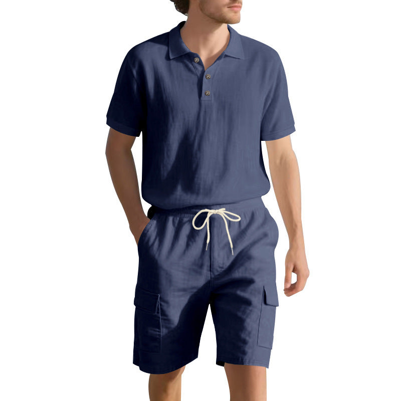 Herren Polohemd und Cargo Shorts Set Sportlich Sommerlich - BerlinGlamour
