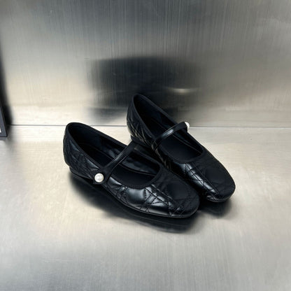 Damen Ballerinas Elegante Leder Schuhe Mit Riemen