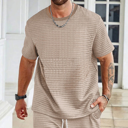 Herren T-Shirt Lässig Strukturiert Berlin Style