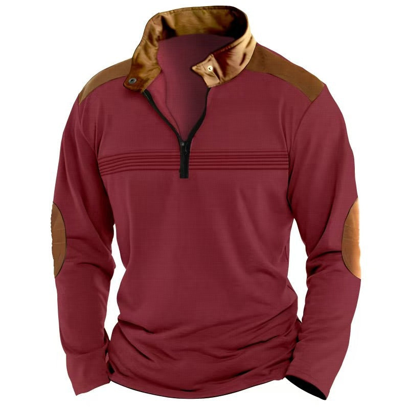 Herren Sportoberteil Funktionsshirt mit Reißverschluss Modern
