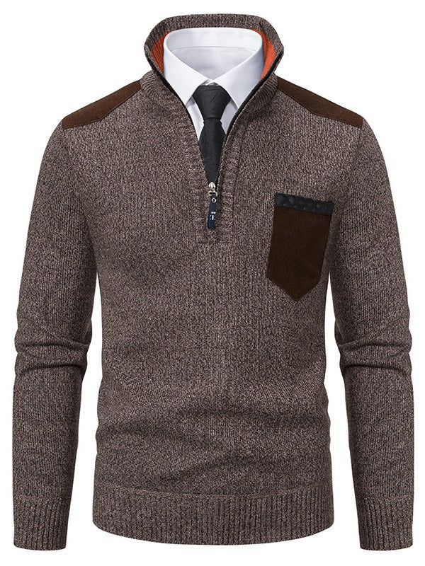 Herren Pullover Modern Kurz Reißverschluss Elegantes Design