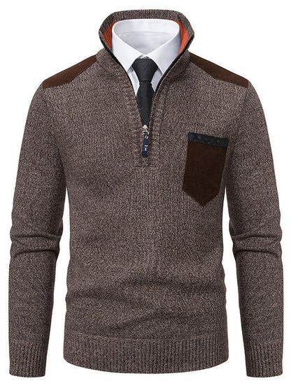 Herren Pullover Modern Kurz Reißverschluss Elegantes Design