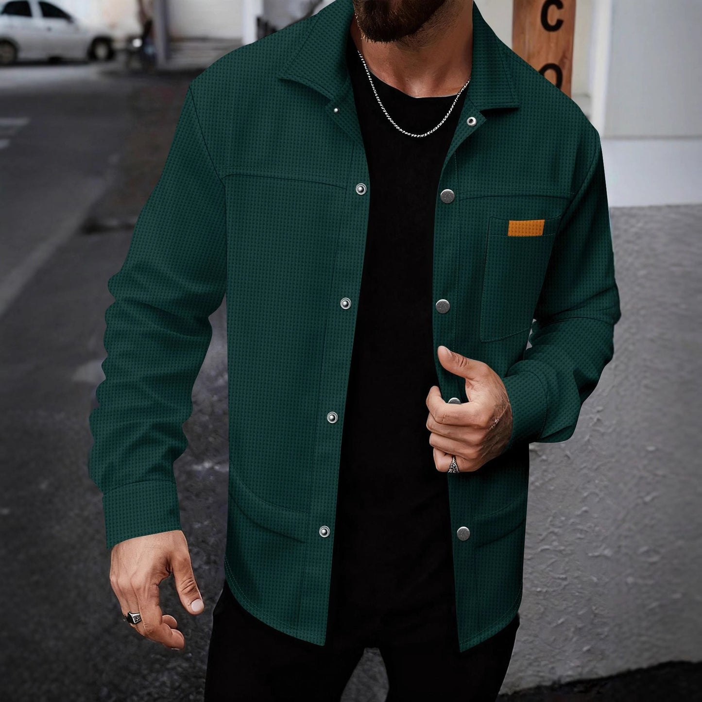 Herren Übergangsjacke Modern mit Taschen und Elastik