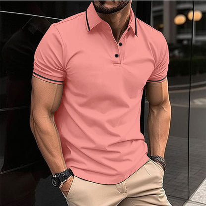 Herren Polohemd Sportlich Modern Kontrastkragen