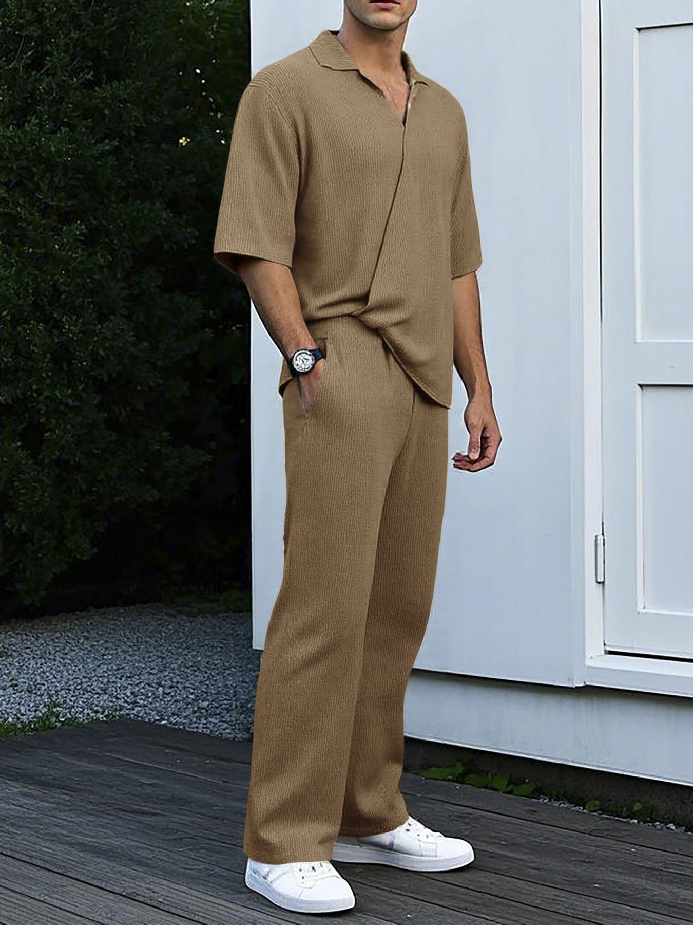 Herren Kurzarm-Set Baumwolle Elastisch Bequem