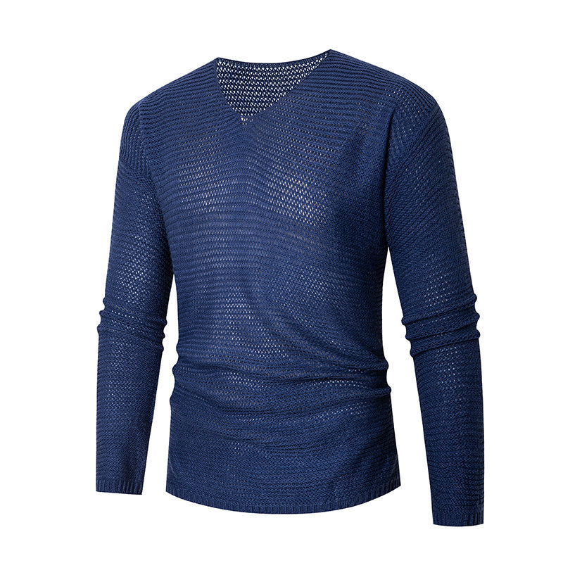 Herren Pullover V-Ausschnitt atmungsaktiver Baumwolle Elegant