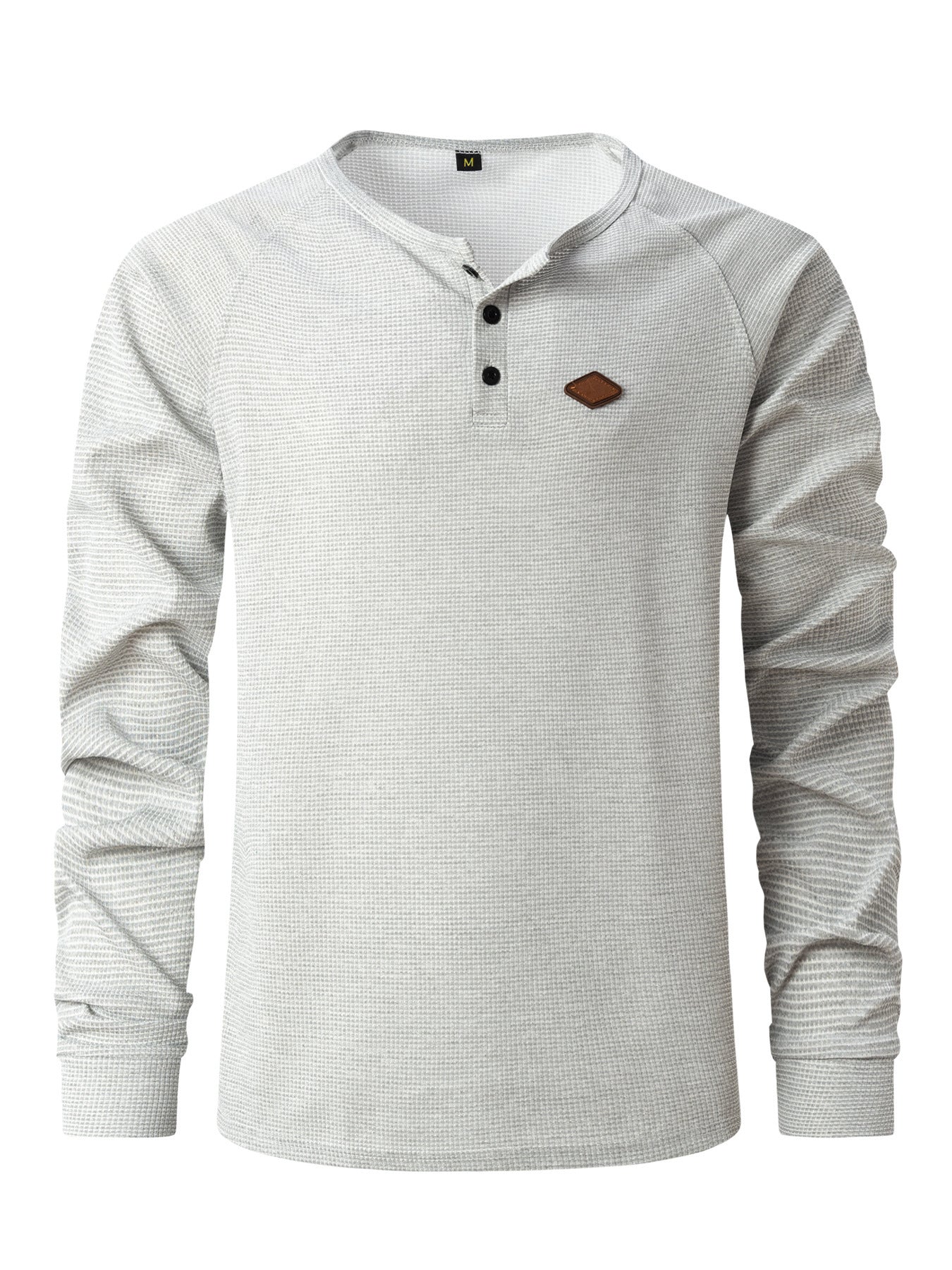 Herren Langarmshirt Strukturiert Knopfdetails Modern