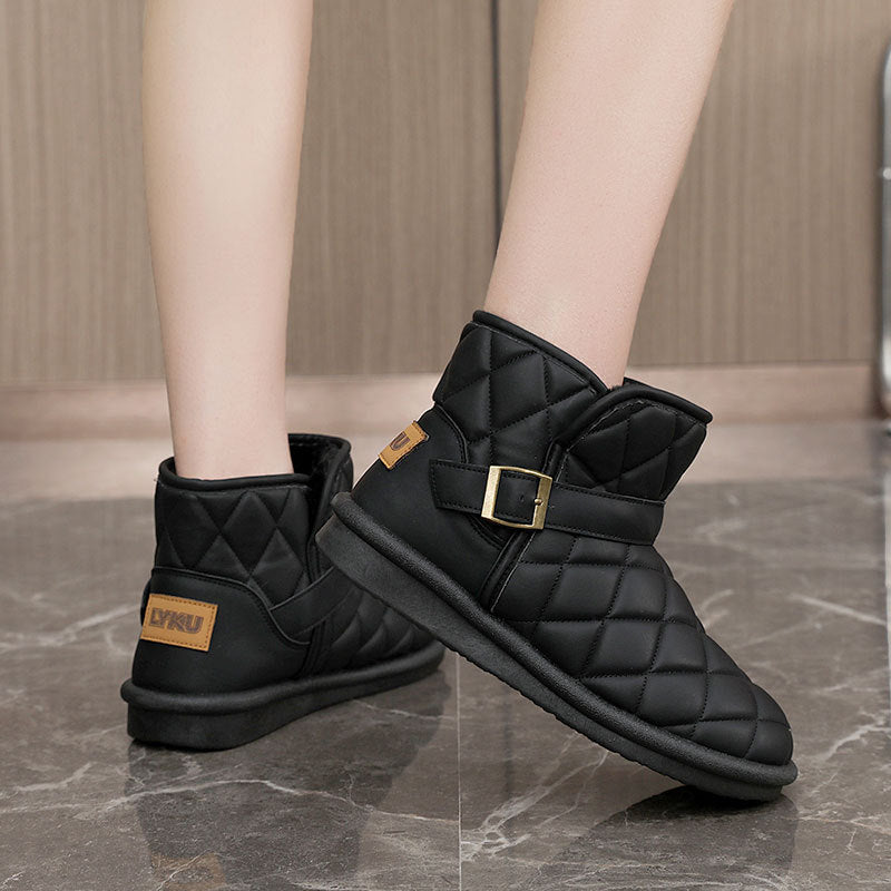 Damen Winterstiefel Warm Isoliert Klettverschluss Modisch