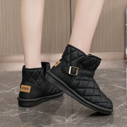 Damen Winterstiefel Warm Isoliert Klettverschluss Modisch